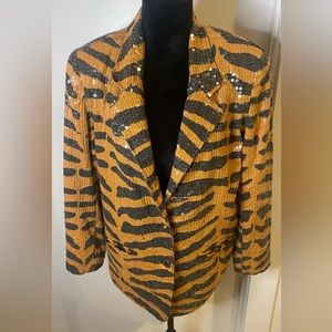 Tiger Stripe Sequin Blazer